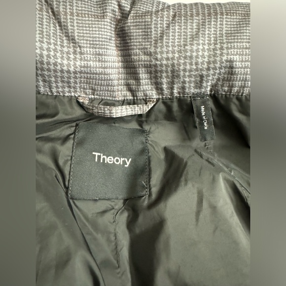 Theory Glen Plaid High Neck Puffer Jacket - Picture 9 of 9
